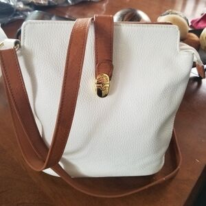 Valentina White Pebbled Leather Crossbody Bag Made in Italy